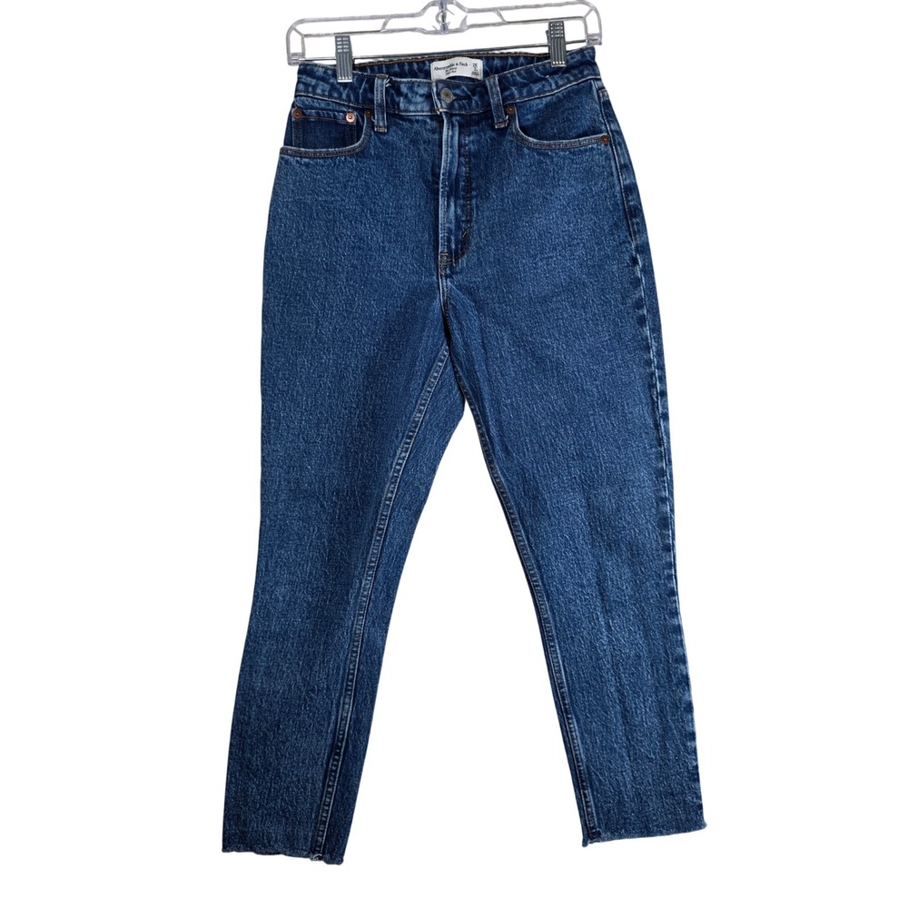 Abercrombie & Fitch Skinny Jeans Curve Love High Rise Raw Hem Blue 26/2S Casual